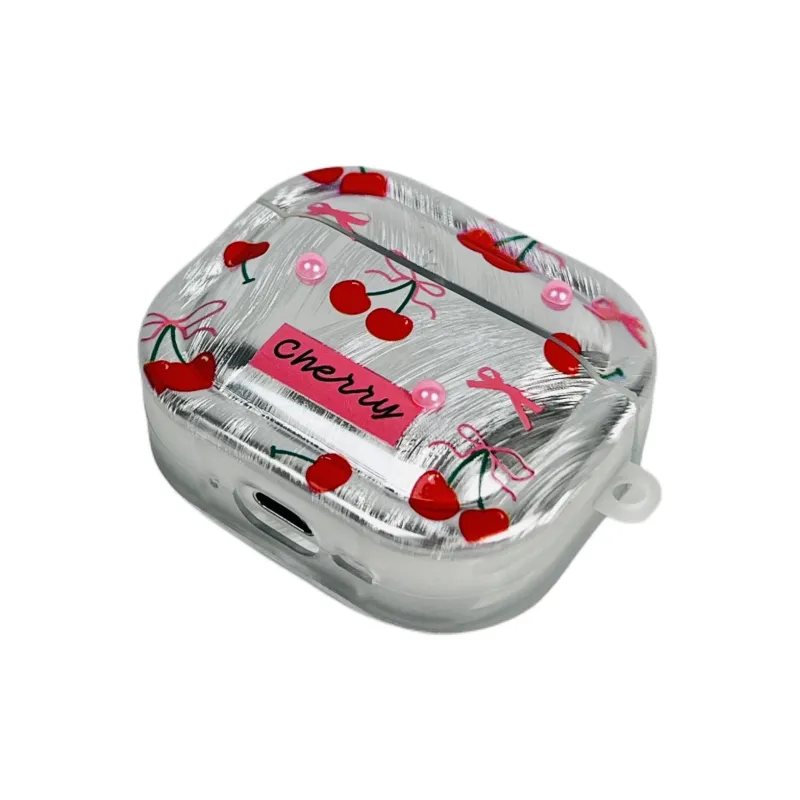 Compatibility With Apple AirPods 4/2/3/4th Generation/AirPods Pro/Pro 2 TPU Camlet Bowknot Cherry Headphone Cases-7