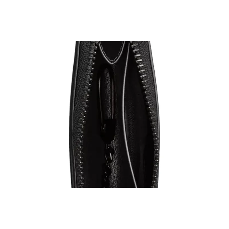 COACH L Zip Waterproof Canvas Keychain Wallet Card Holder Mini Men's Coal-4