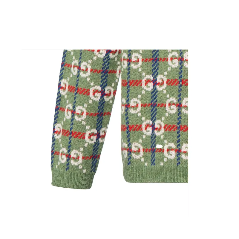 GUCCI Gg Check Knit Wool Sweater-7
