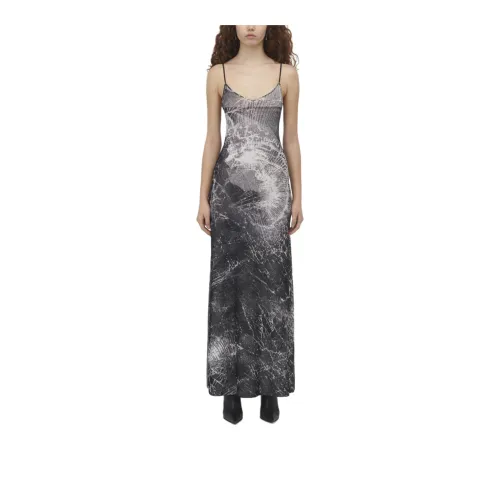 Alexander McQueen Slip Dresses Women's Gray White