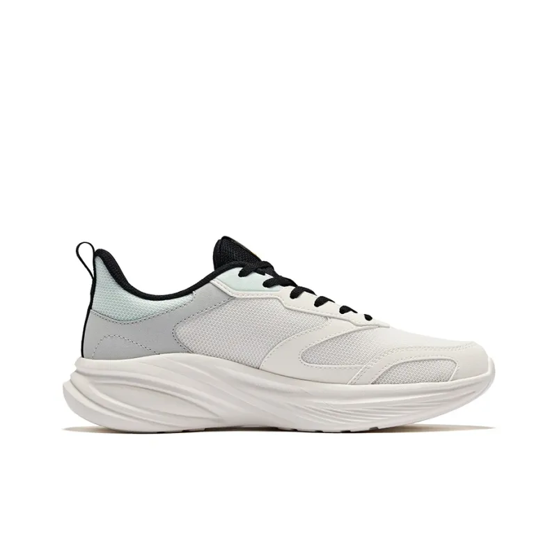 Erke Cushioning Rebound Lightweight Breathable Low-Top Running Shoes Men's Microcrystal White/Jet Black-1