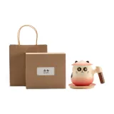 [Lucky Cat]Rich Overnight Tea Cup_Medium Yellow Pink