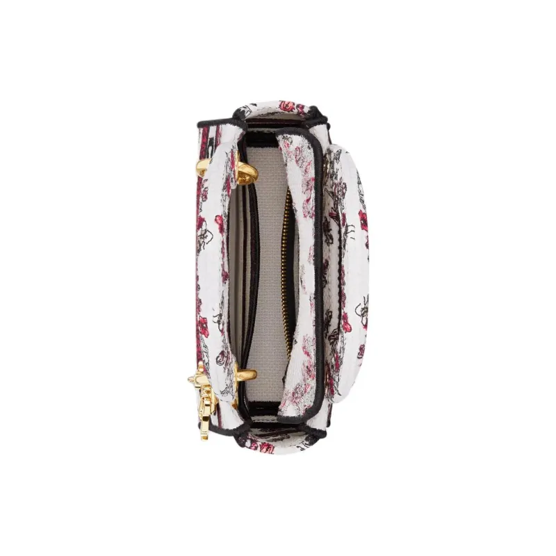 DIOR Lady Dior Fabric Tote Bag Shopping Bag Shoulder Bag Handbag Mini Women's White & Red-4