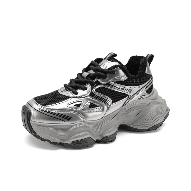 Safiya Low-Top Chunky Sneakers Women's Gunmetal-8