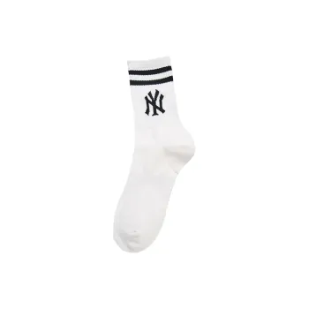 MLB New York Yankees Mid Calf Socks Unisex 1 Pack Ecru