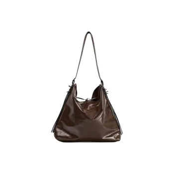 ZARA Polyurethane Handbag Shoulder Bag Women's Brown