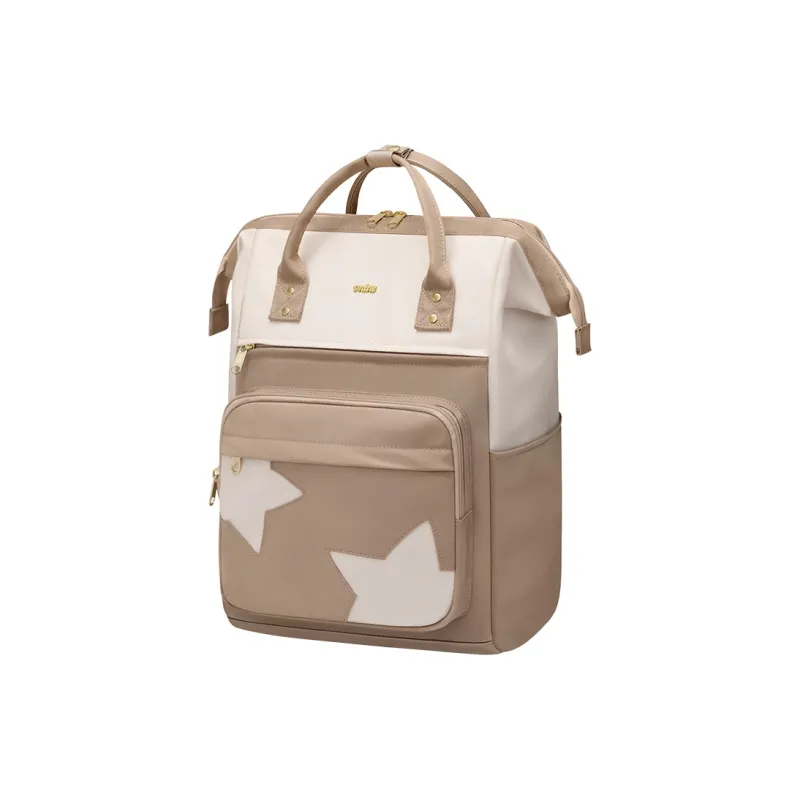 V.NINE Fabric Backpack Laptop Bag Backpack Regular Women's Khaki/Black-1