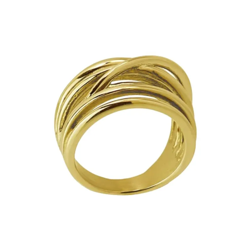 ANARTXY Surgical Steel Rings Women's Silver/Gold-3