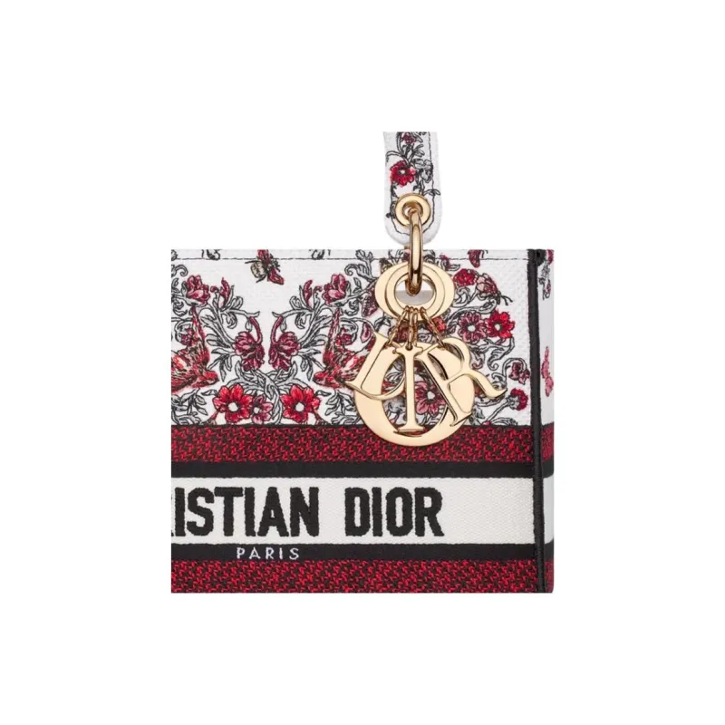 DIOR Lady D Lite Cotton Tote Bag Shopping Bag Shoulder Bag Handbag Medium Size Women's Multicolor-5