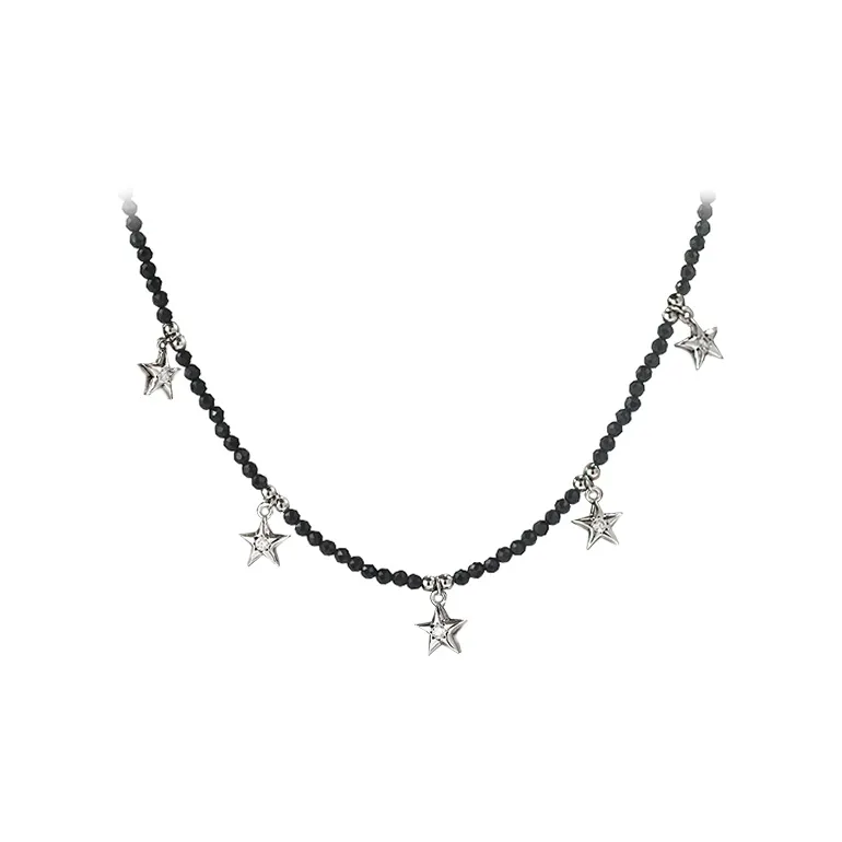 NATURALLYJOJO Zircon Faceted Beads Necklaces Women's Black-0