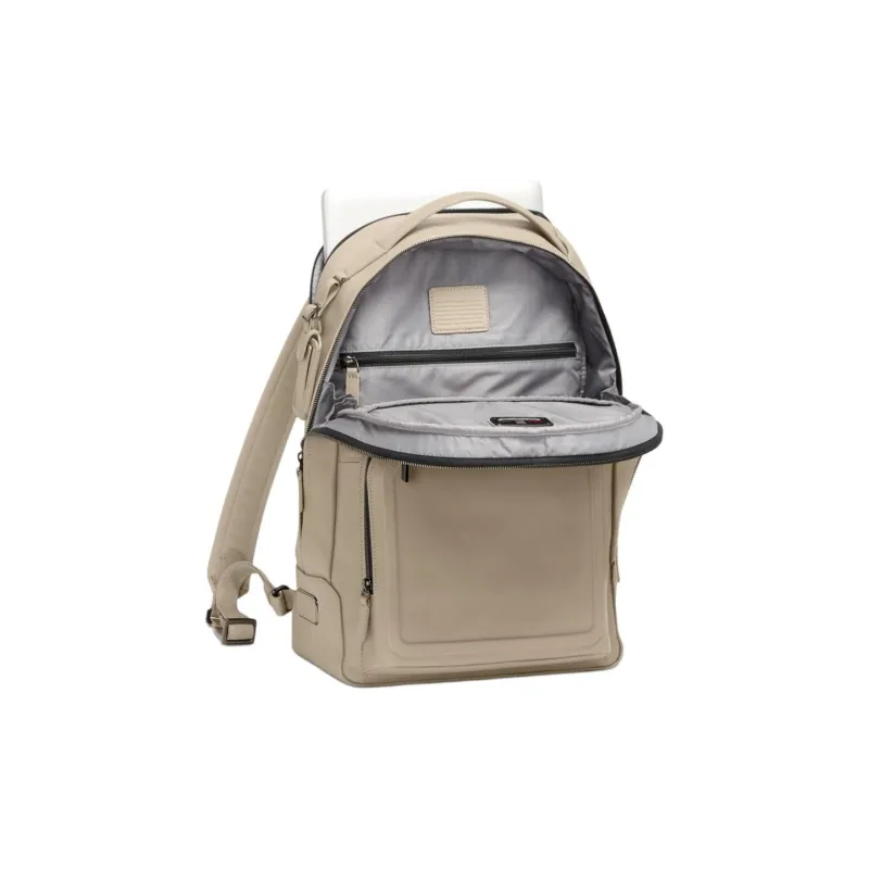 TUMI Leather Backpack Men's Stone Gray Stone-2