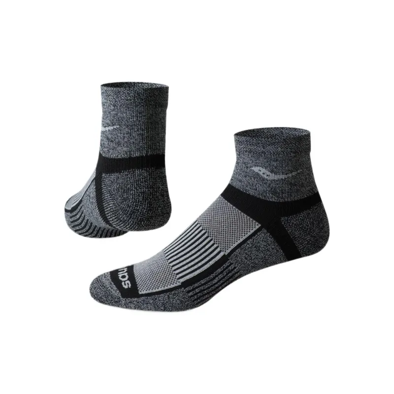 Saucony Inferno Quarter Mid-Calf Socks Unisex 3 Pack Dark Gray-2