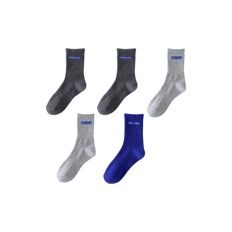 Cotton Gene Mid Calf Socks Unisex 5 Pack-30