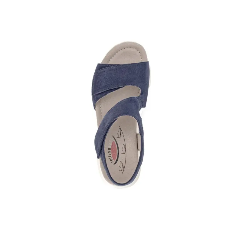 Gabor Rollingsoft Beach Sandals Women's Blue-3