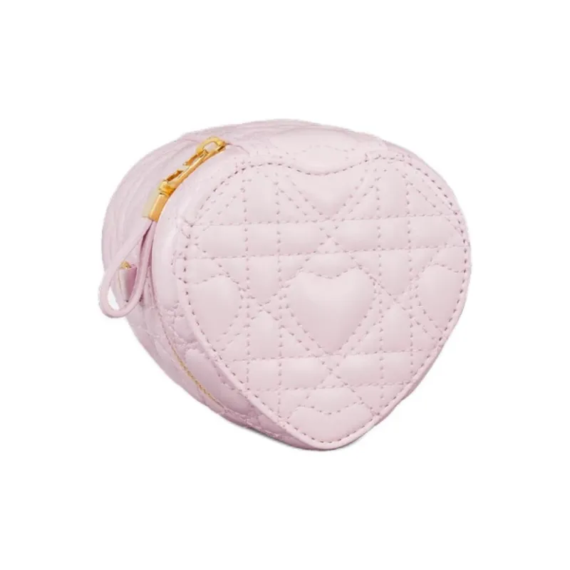 DIOR Sheepskin Makeup Bag Mini Women's Light Pink-3