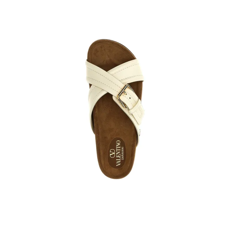 Valentino Slide Slippers Women's Beige-1