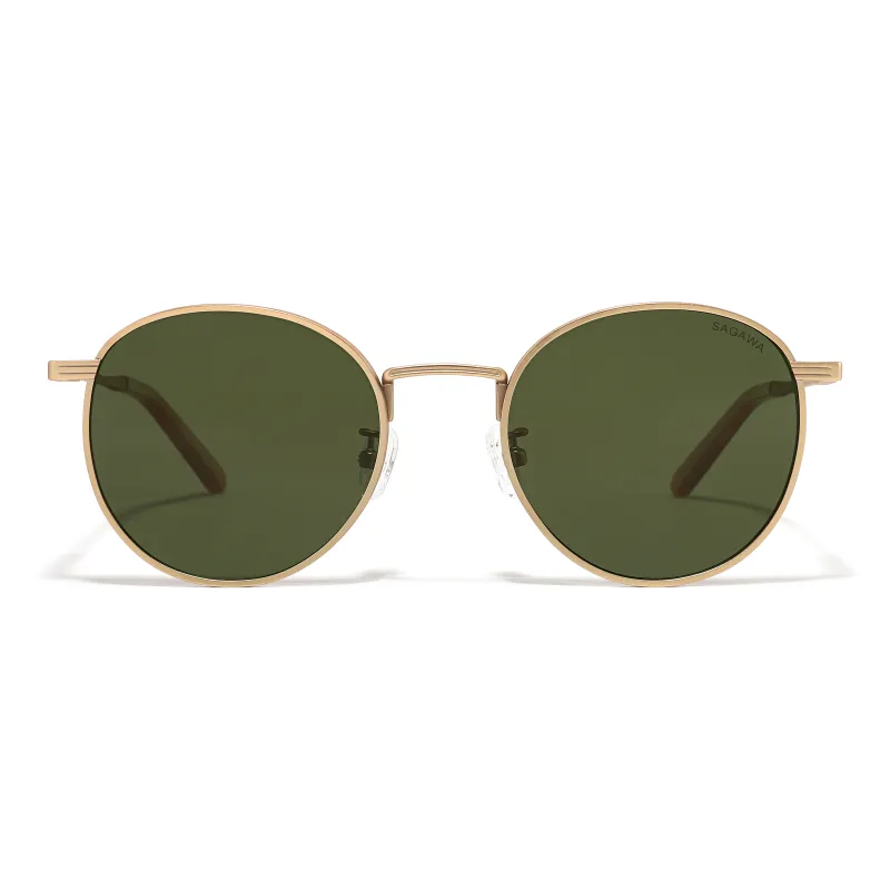 Sagawa Titanium Round Sunglasses Unisex-1