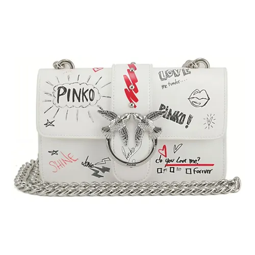PINKO SIMPLY Cow Leather Swift Bag Crossbody Bag Shoulder Bag Mini Women's White