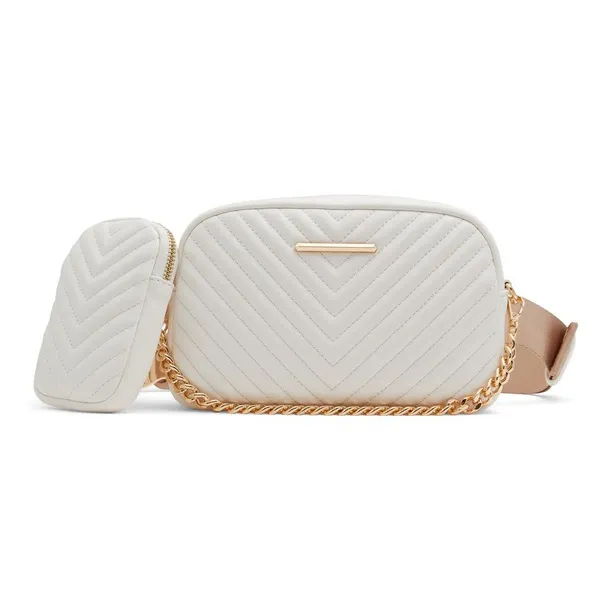 ALDO Artificial Leather Fanny Pack Small Size Women's White/Black-0