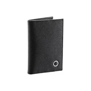 BVLGARI Grained Calfskin Wallet Men's Black