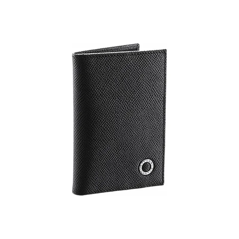 BVLGARI Grained Calfskin Wallet Men's Black-0