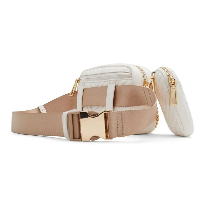 ALDO Artificial Leather Fanny Pack Small Size Women's White/Black-1