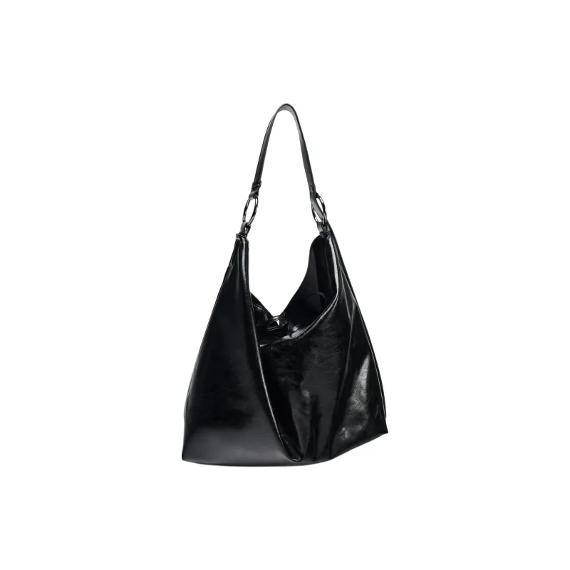 ZARA Polyurethane PU Handbag Shoulder Bag Women's Black-3