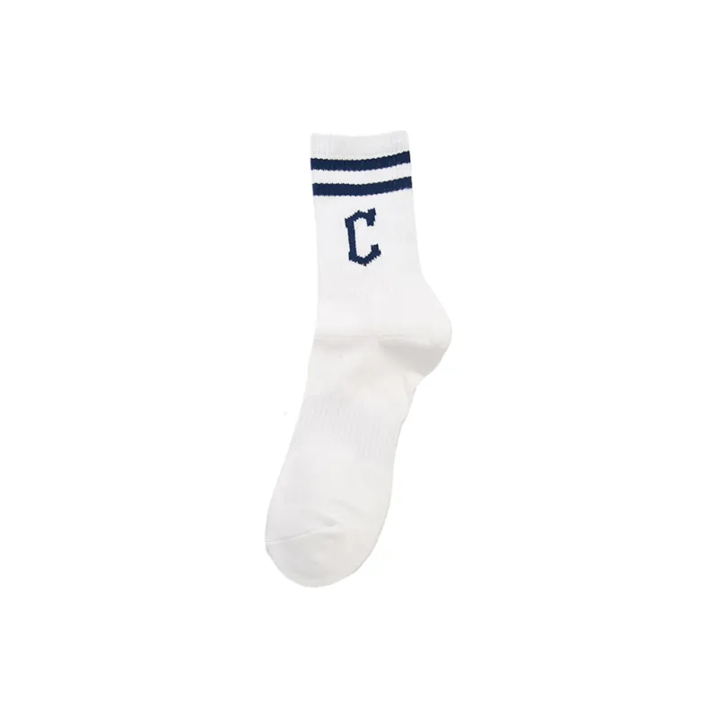 MLB Cleveland Indians Team Mid Calf Socks Unisex 1 Pack Ecru-0
