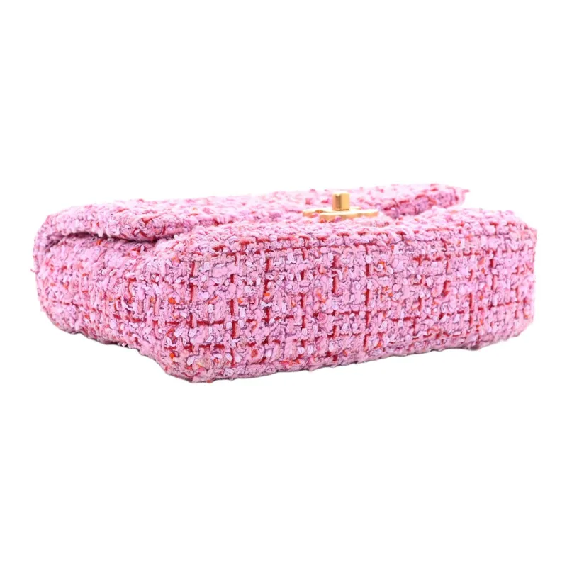 CHANEL 22SS Woolen Crossbody Bag Women's Pink-2