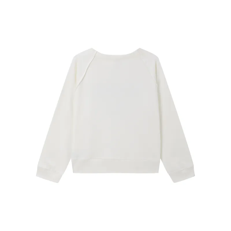 Champion Sweatshirt Japan Version Winter Women's White-1