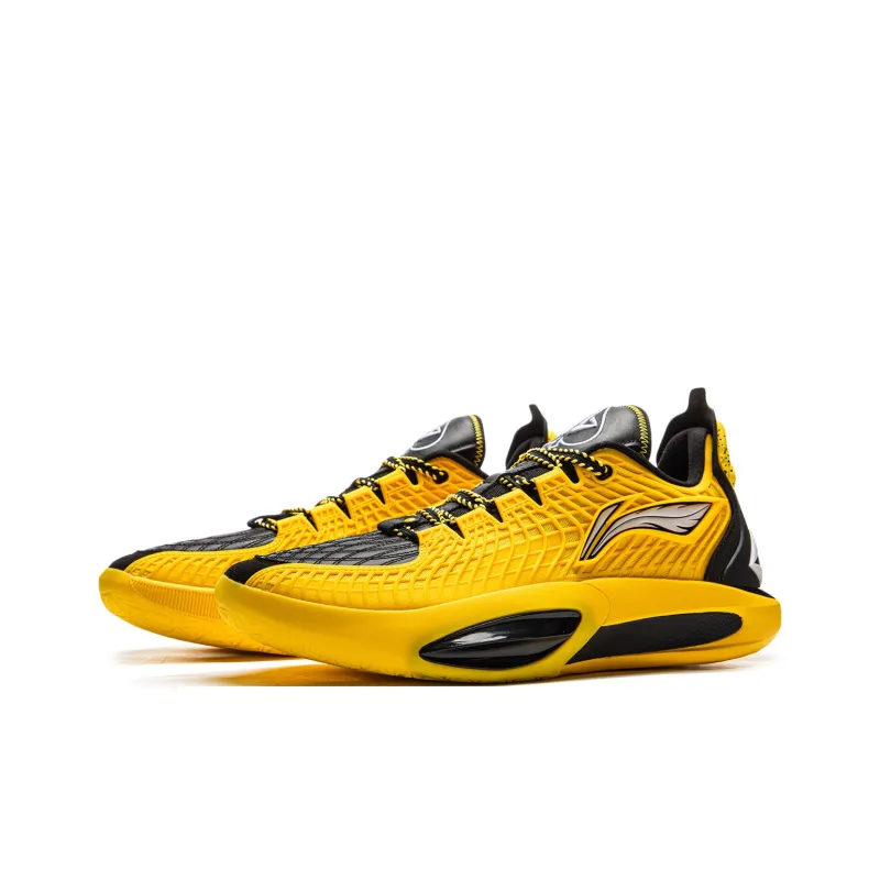LiNing JB3 Wear Resistant Coverage Anti Rollover Low Top Basketball Shoes Men's Yellow Black-2
