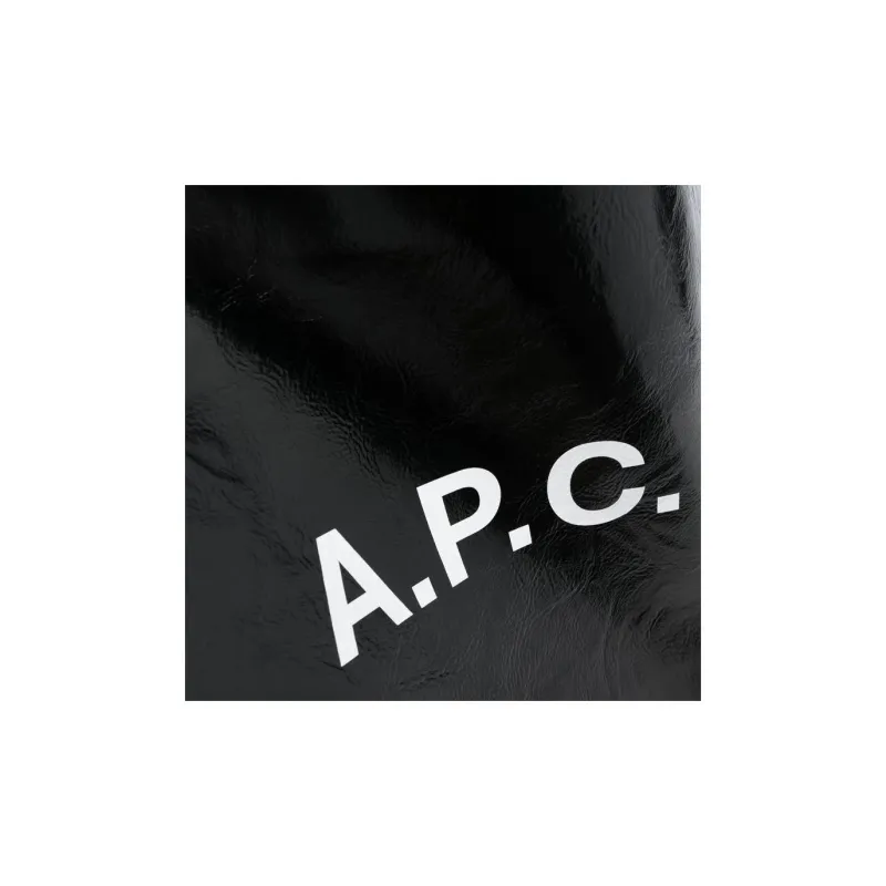 A.P.C Polyurethane With Wool Tote Bag, Shopping Bag, Handbag Unisex Black-3