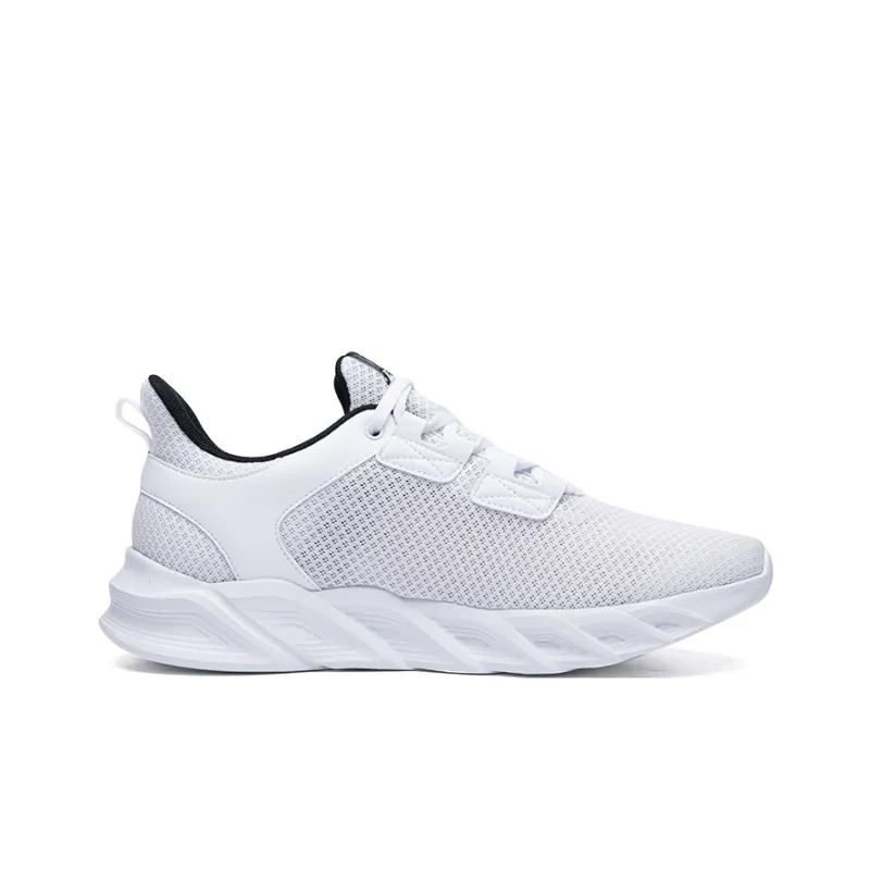 361° Cushioning Wear Resistant Low Top Running Shoes Men's White Obsidian Black-1