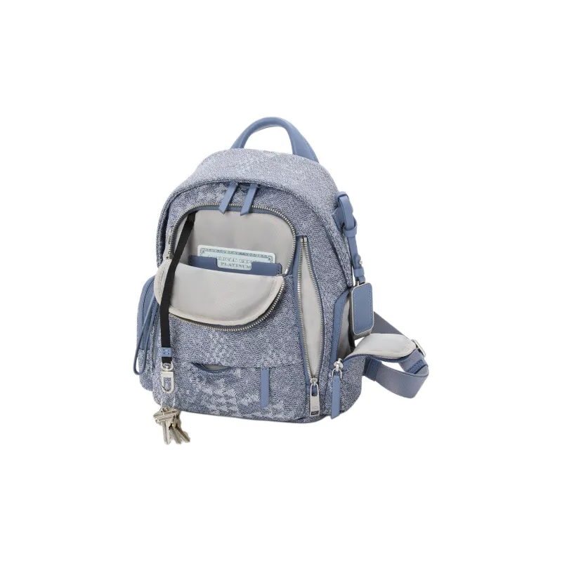 TUMI Voyageur Fabric Backpack Small Size Women's Denim Blue-2