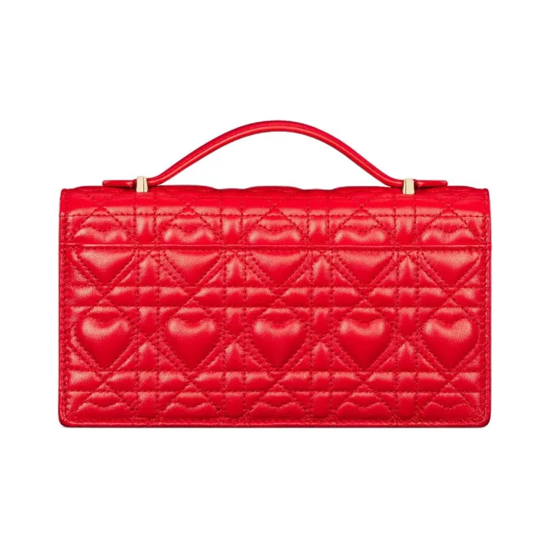 DIOR My Dior Sheepskin Shoulder Bag, Crossbody Bag, Handbag Mini Women's Red-3