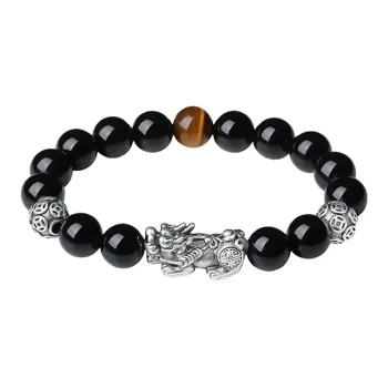 CHINA GOLD Obsidian Jade Bracelets Men's