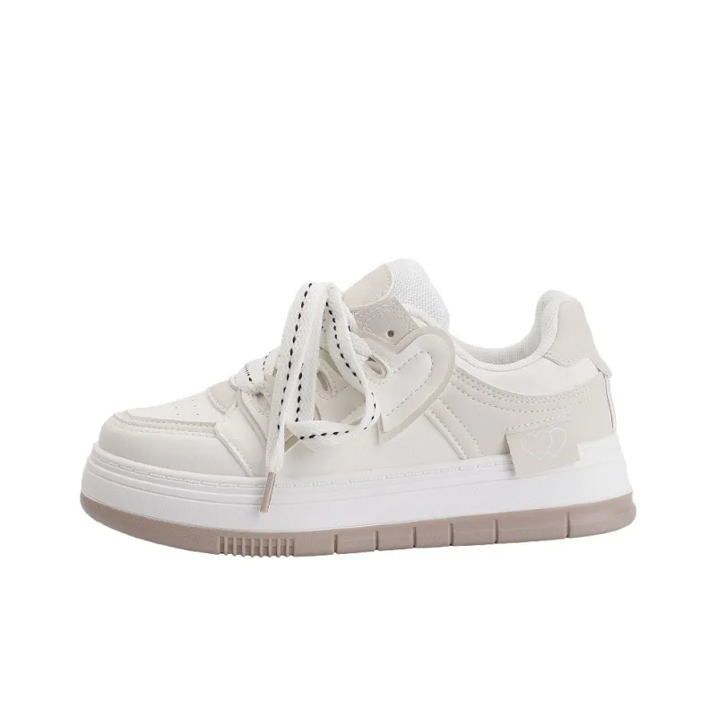 LURAD Low-Top Skateboard Shoes Women's Ecru-0