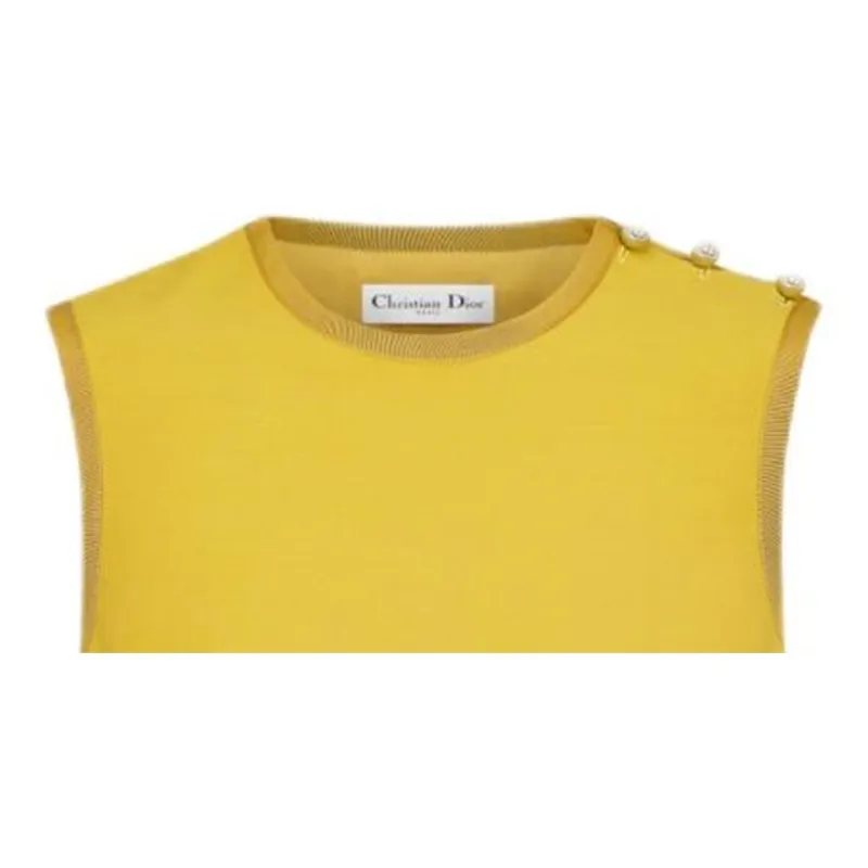 DIOR Sleeveless Dress Women's Yellow-4