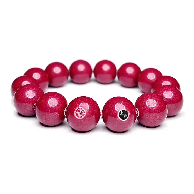 MOUNTAINS AND MANS Cinnabar New Chinese Style Good Luck Beaded Bracelet Men's-5