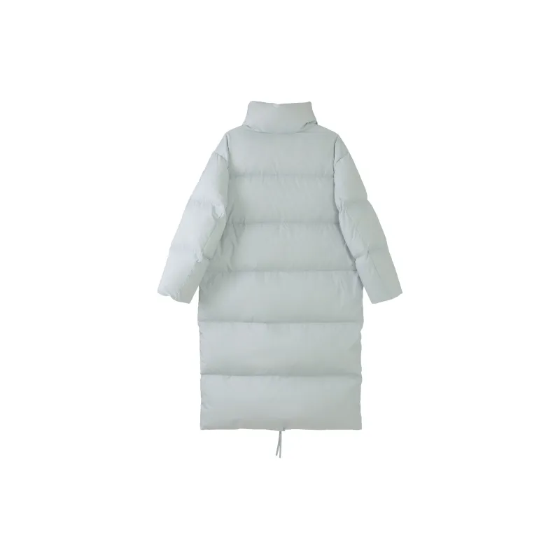Fstudio Korean Style Stand Collar Solid Color 90 Fill Power White Duck Down Long Down Jacket Coat Women's-7