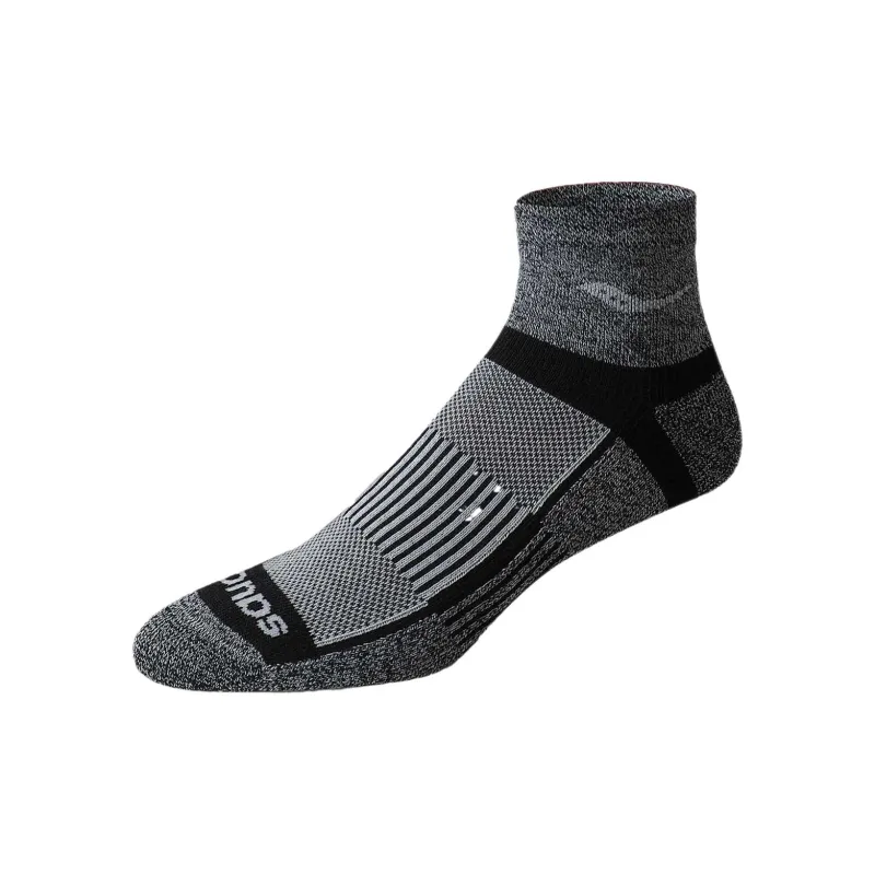 Saucony Inferno Quarter Mid-Calf Socks Unisex 3 Pack Dark Gray-1