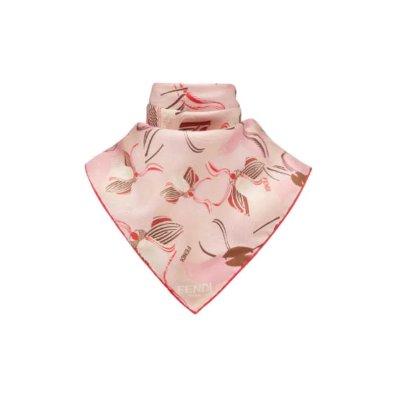 FENDI Silk Knit Scarves Women's Pink-1