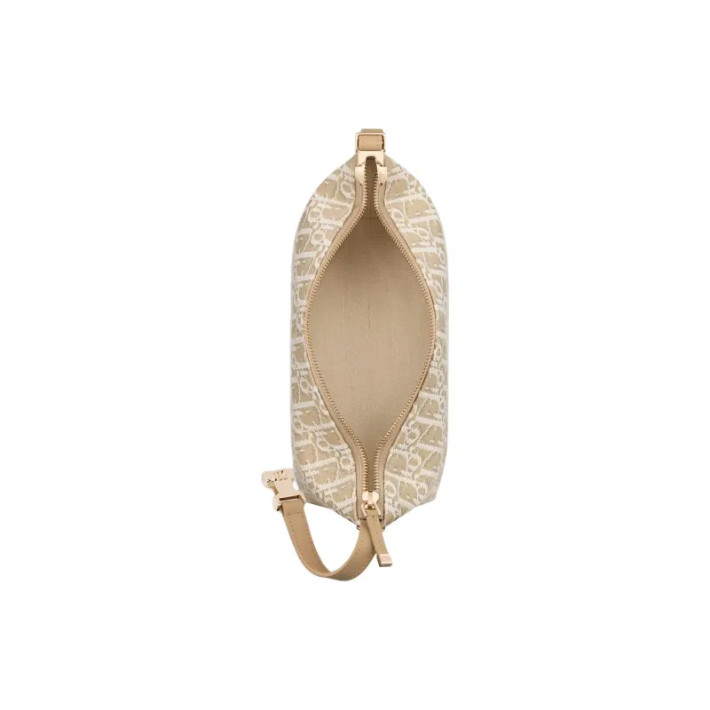 DIOR Travel Cotton One Shoulder Handbags Medium Size Women's Natural-3