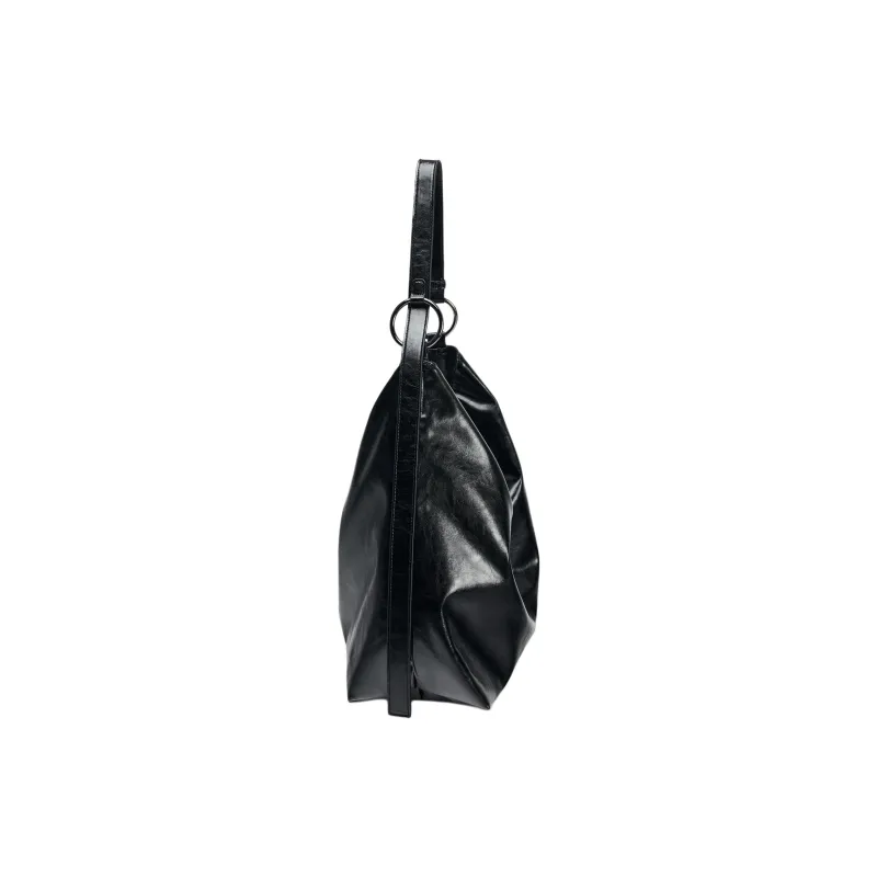 ZARA Polyurethane PU Handbag Shoulder Bag Women's Black-5