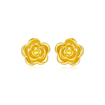 Bailijin 18K Gold Stud Earrings Unisex