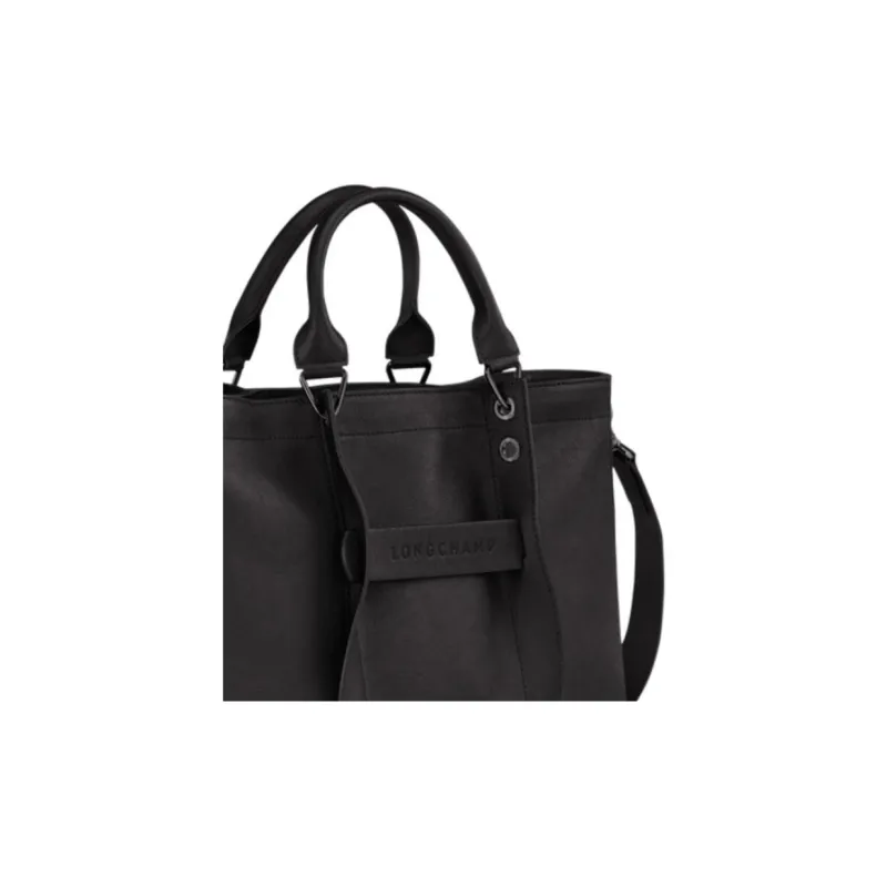 LONGCHAMP 3D Cow Leather Crossbody Bags Handbags Small Size Unisex Black-4