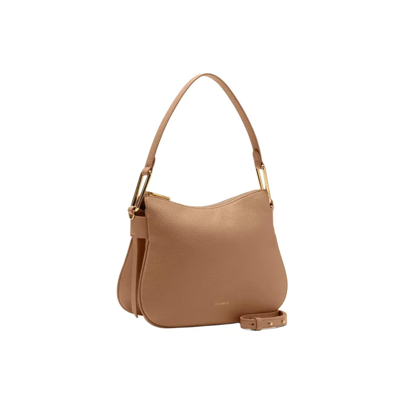 COCCINELLE Grained Leather Crossbody Bag Shoulder Bag Small Size Women's Brown-1