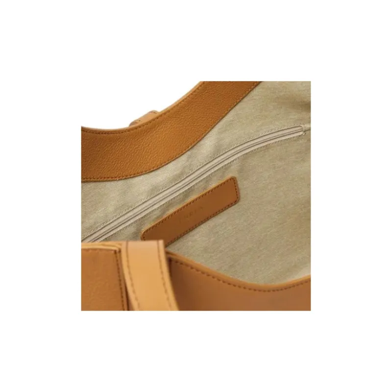Furla Leather One Shoulder Handbag Tubas Women's Brown-4