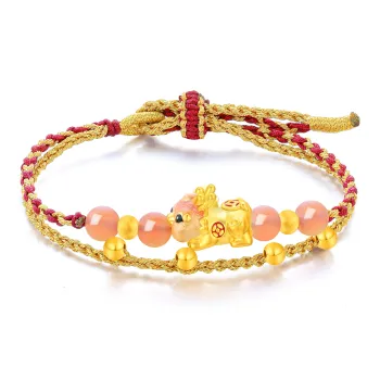 Lao Feng Xiang S999 Silver Bracelet Girlfriend Women's