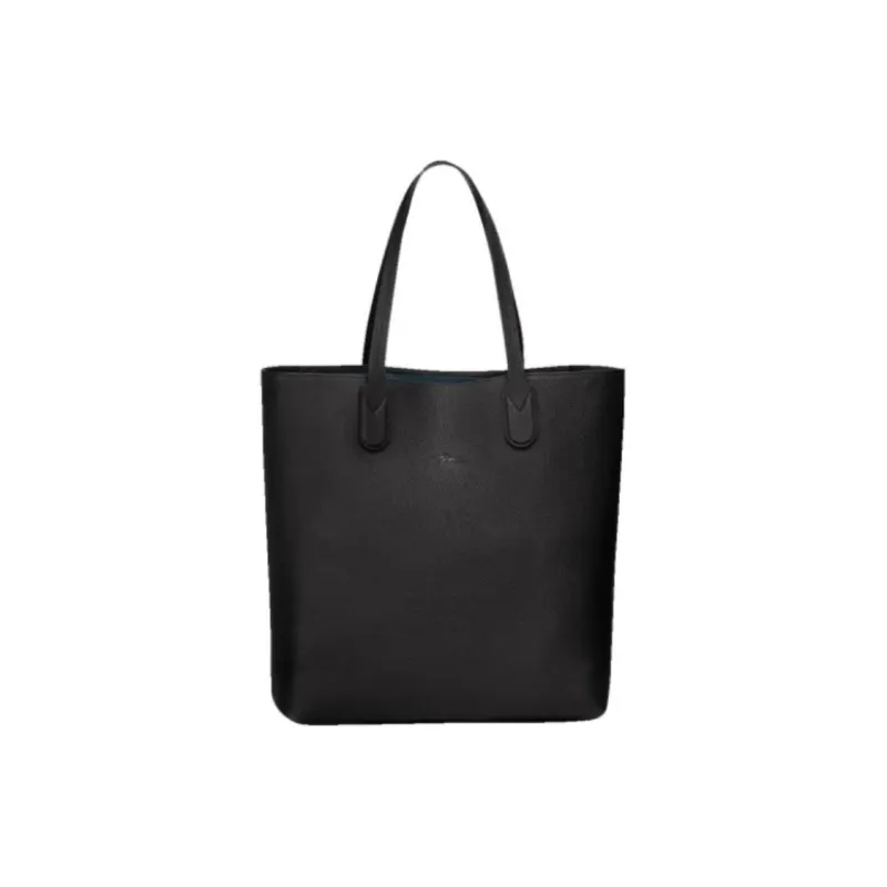 LONGCHAMP Little Bull Leather Tote Bag Shopping Bag Handbag Shoulder Bags Unisex Black-1